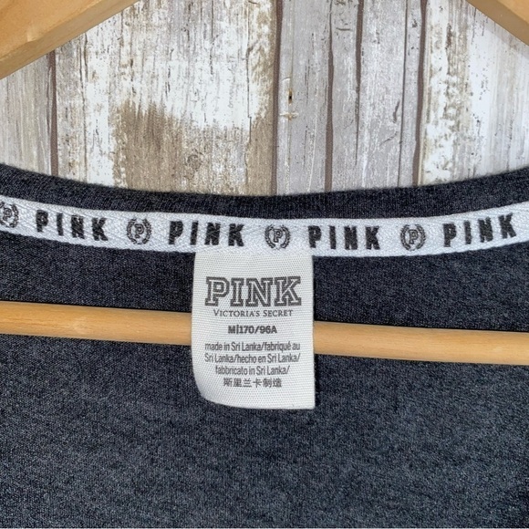 PINK Grey Sequin Logo Tee - Picture 5 of 5